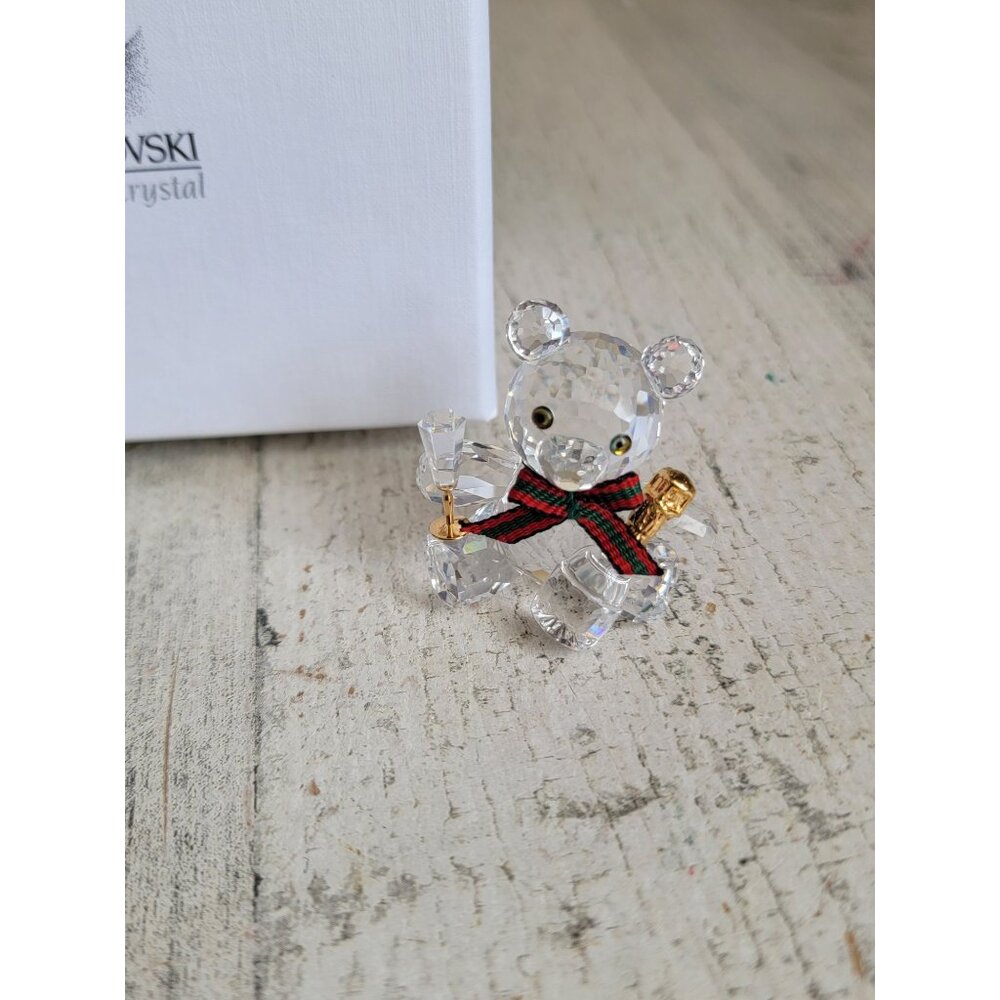Swarovski Celebrate Kris Bear crystal Xmas figure home decor champagne‎